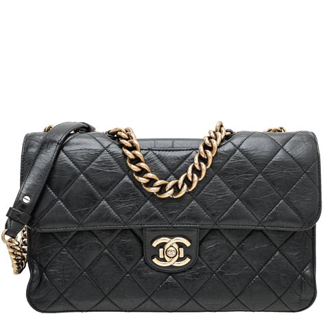 chanel glazed calfskin bag|black chanel bag price.